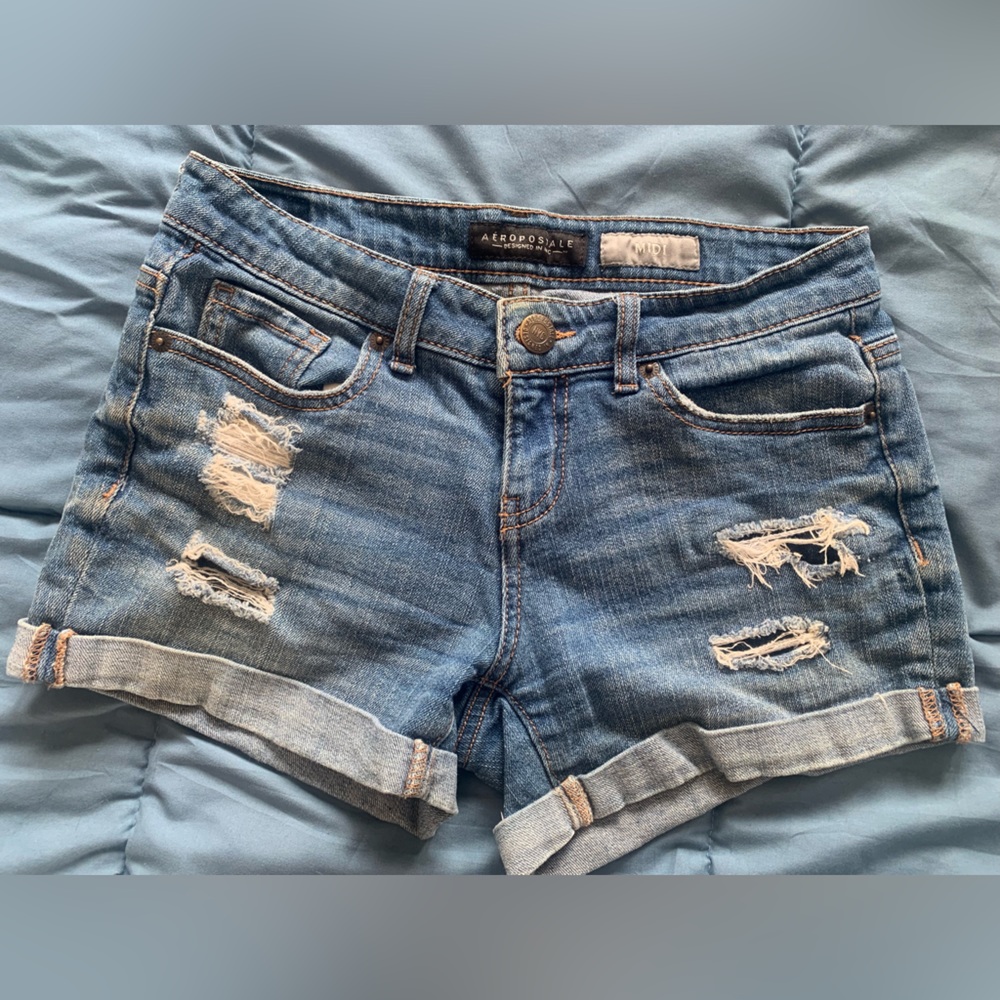 Aeropostale women midi distressed shorts size 0